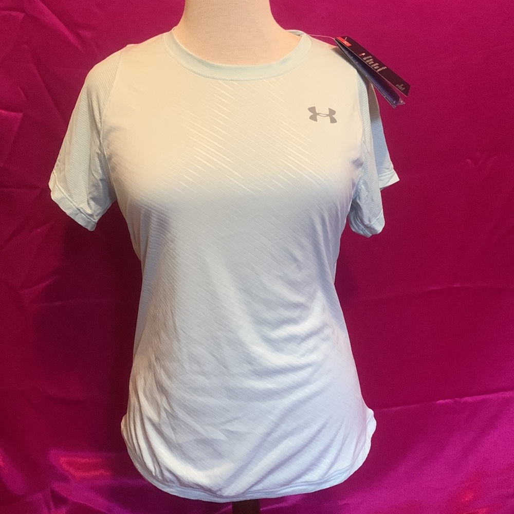 NWT under armour teal iso-chill top with slit back and reflector’s size m